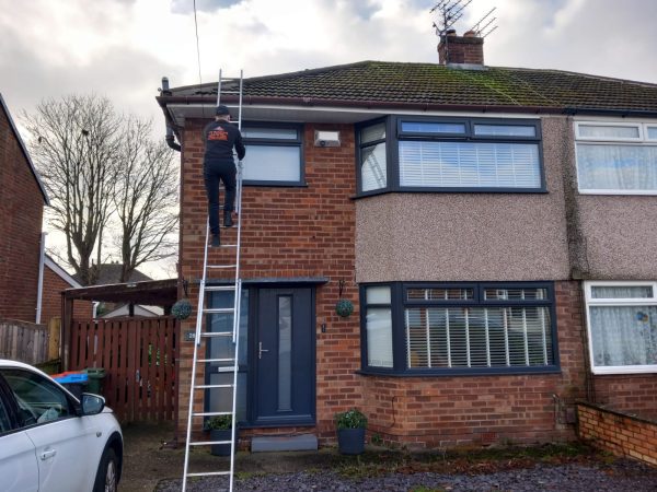 Our roofers working in Saltney